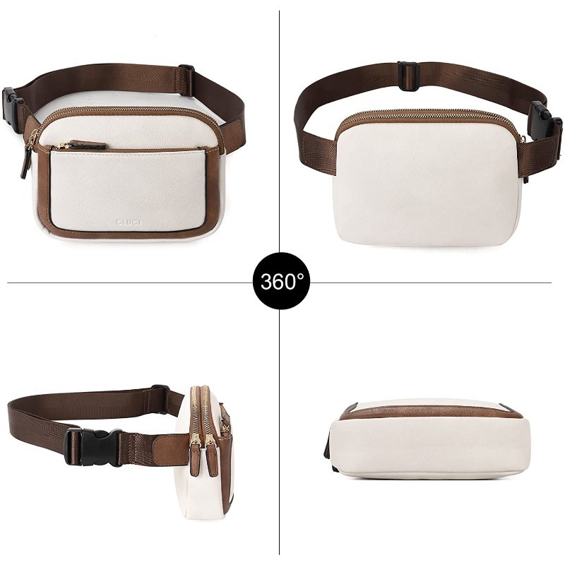 Bolsos con cinturón para mujer, bolso cruzado con correa ajustable, bolso de mensajero de cuero PU vegano para mujer