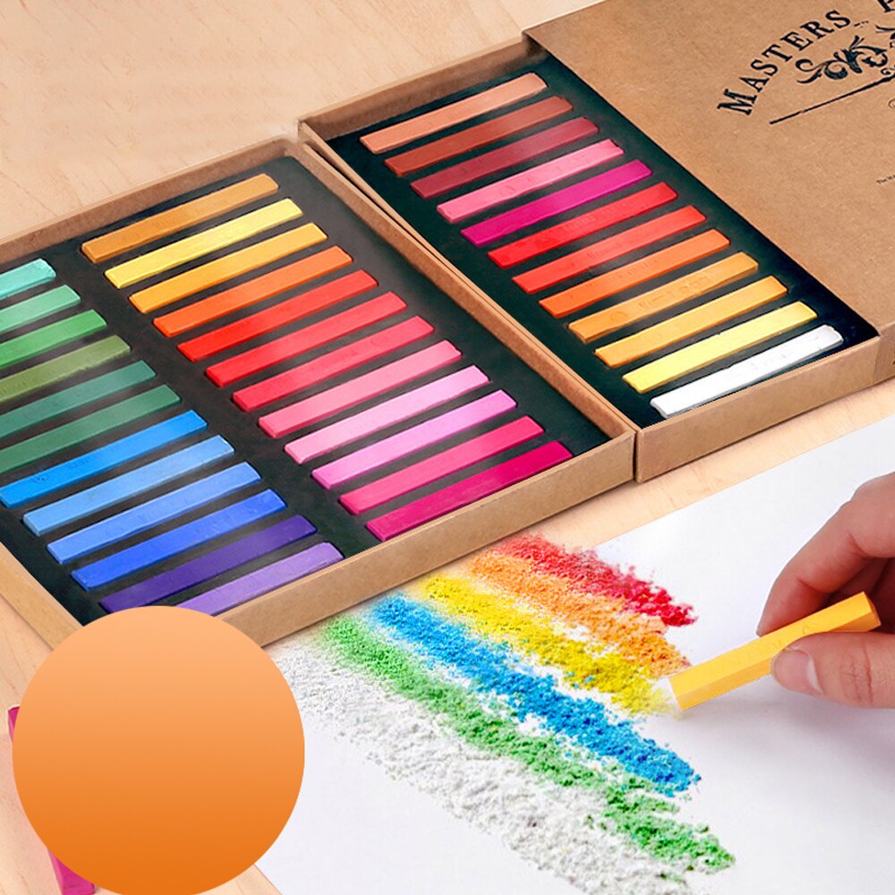 Juego de Pastel cuadrado de 12/24/36/48 colores, palos Pastel de tiza suave y seco para artista, no tóxicos para suministros de pintura de dibujo artístico
