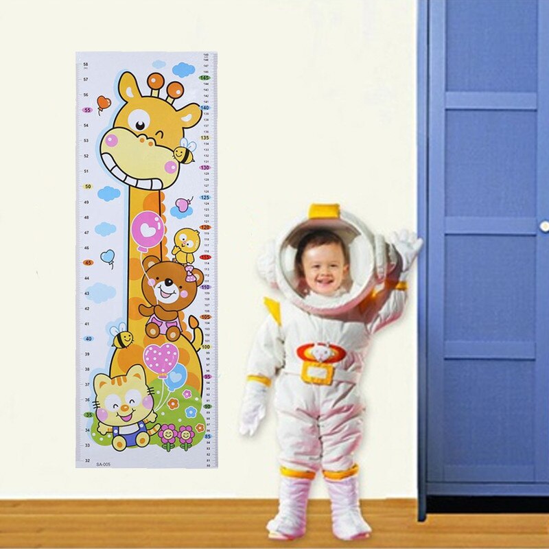 24.7cm*75.5cm Baby Children Height Sticker Cartoon Animal Growth Height Chart Wall Sticker