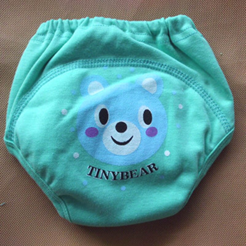Learning Baby Training Pants Baby Toilet Training Underwear Practice Pants Isolation Urine Breathable Waterproof Cotton Washable: Green bear / 80cm