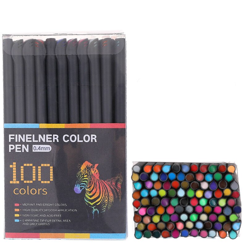 60/100PCS Colorful Neutral Marker Pen Fineliner Pens For School Office Pen Set Kawaii Ink Pen Art Supplies Cute