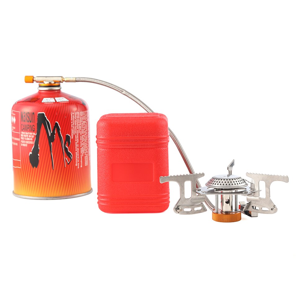 Outdoor Camping Portable Gas Cooker Stove for Camping Hiking Accessories Adapter for Filling Gas Cylinders Alloy Windshield