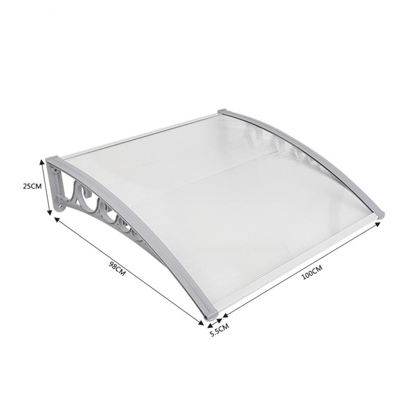 Abri soleil Anti UV ultra-léger parasol 7 tailles porte fenêtre auvent Gazebos mobilier d'extérieur auvent pluie abri ombre couverture HWC: 100x100cm