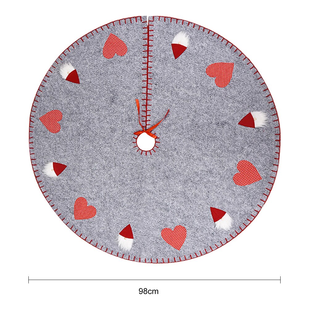 1Pc Witte Kerstboom Rok Pluche Faux Fur Tapijt Xmas Floor Mat Ornamenten Vrolijk Kerstfeest Nieuwjaar Kerstboom decoratie: 98CM 02