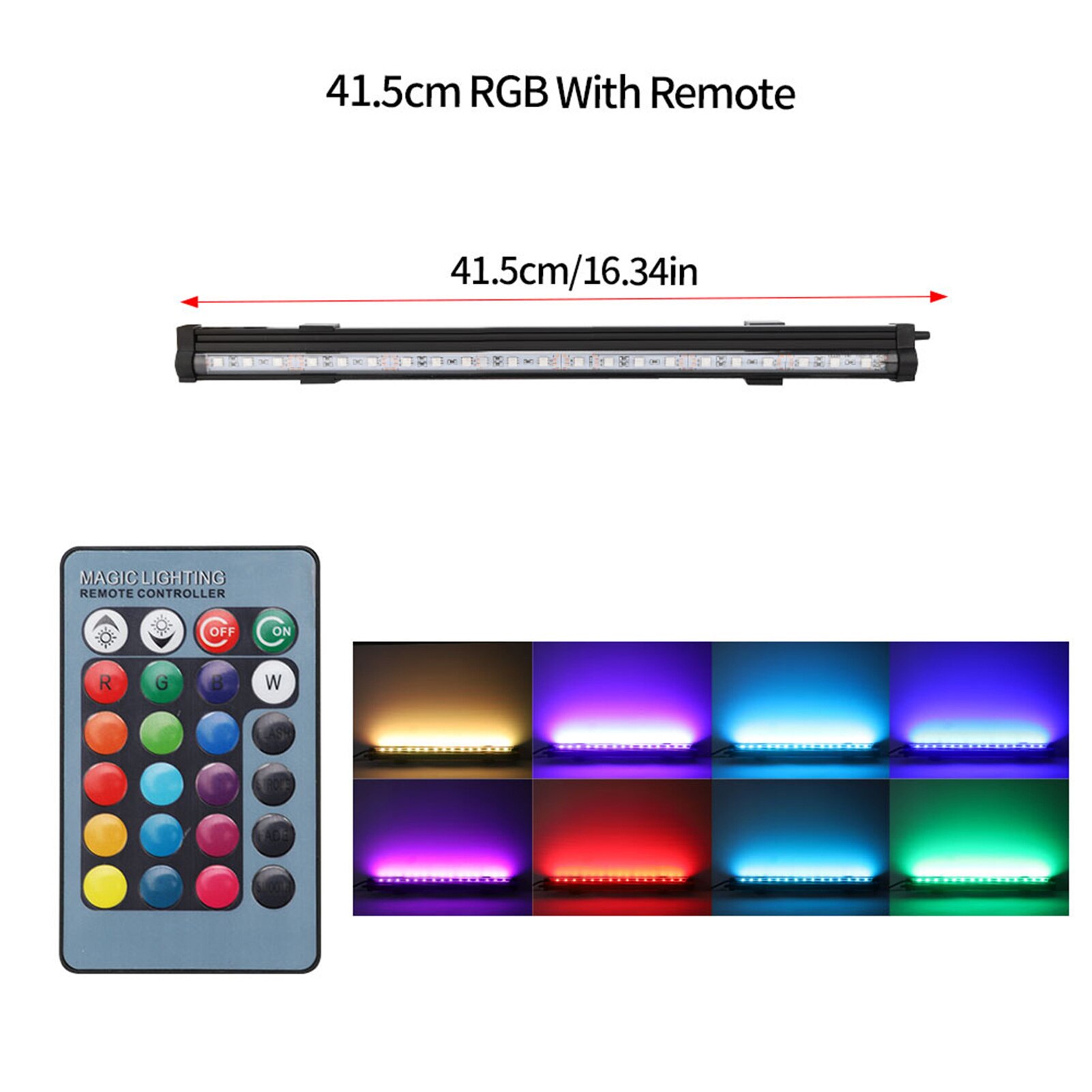 Fish Tank Light LED Aquarium Light Fish Tank Bubble Light with Remote Controller 16 Colors 4 Changing Modes