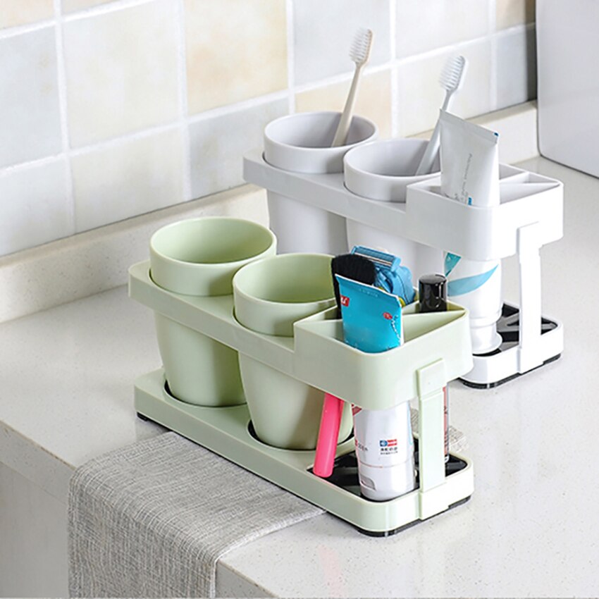 Łazienka półka kubki kubek organizacja przechowywania uchwyt na szczoteczki i pastę robić zębów stojak spustowy kemping podróży ociekaczem suche gospodarstwa domowego