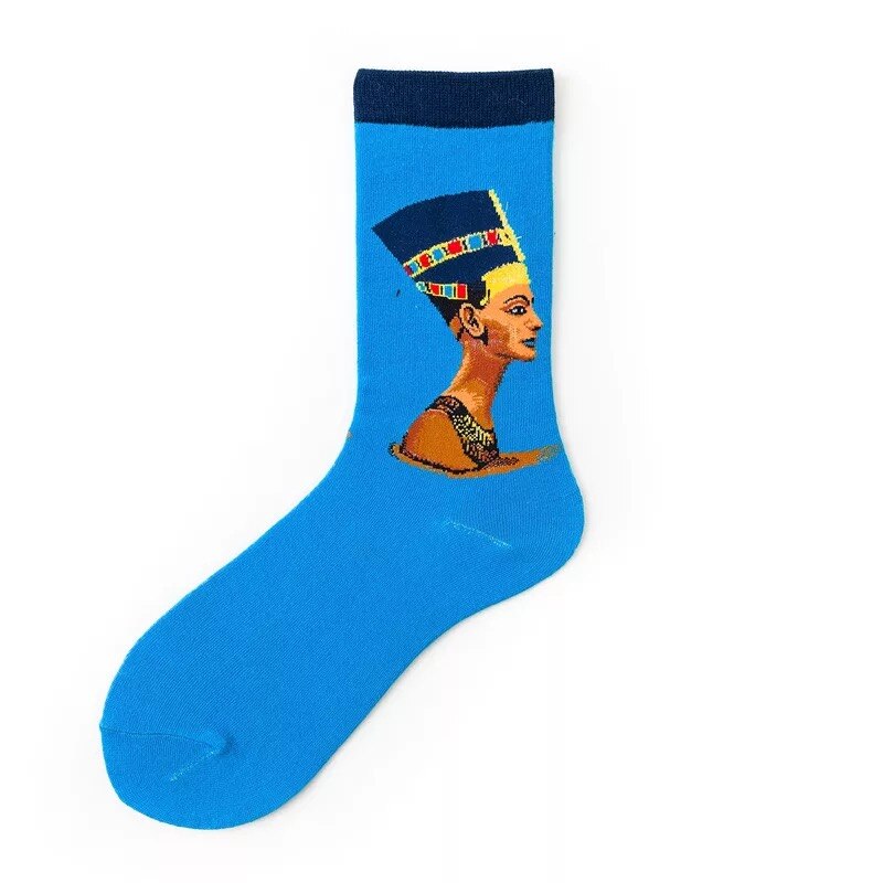 Klasyczne Retro abstrakcyjne malarstwo olejne skarpetki damskie nowoczesne Van Gogh gwiaździstej nocy obraz olejny szczęśliwe skarpetki prezent na boże narodzenie: 9