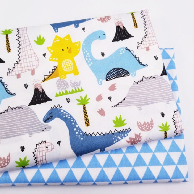 2 pièces bricolage à la main imprimé coton dessins animés flamant licorne tissu tissu couture Quilting animaux tissus pour enfant Patchwork: Rose / 50 160cm