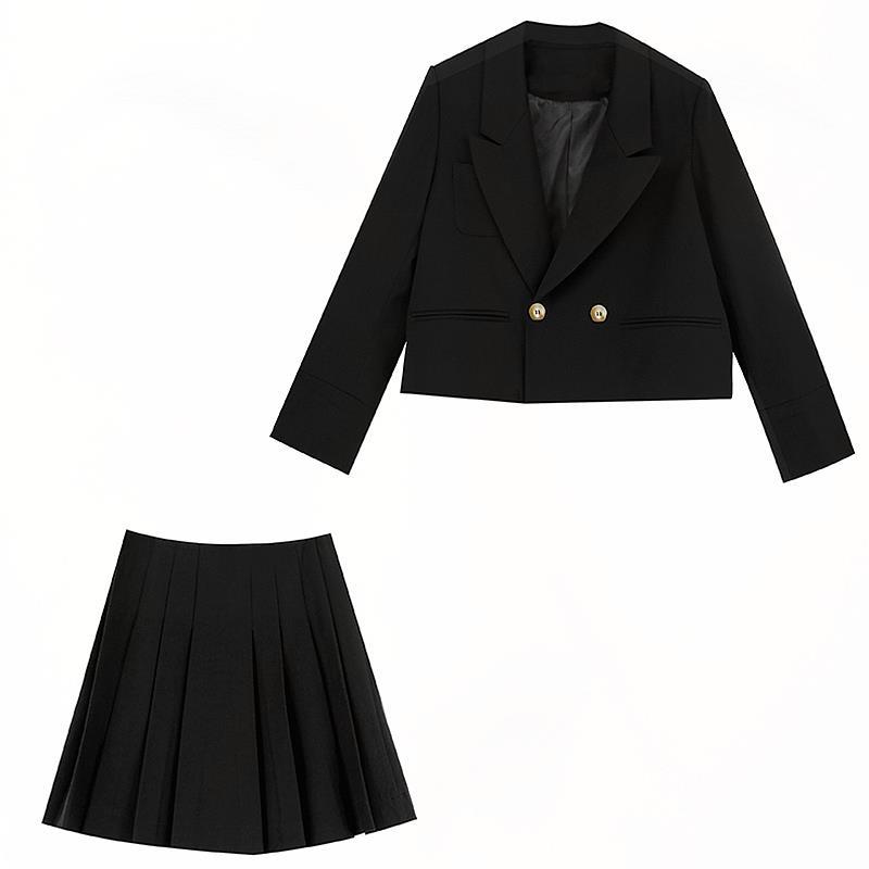 Temperamento de altura curta irmã real rua frito rede profissional vermelho coreano estilo terno saia duas peças terno feminino