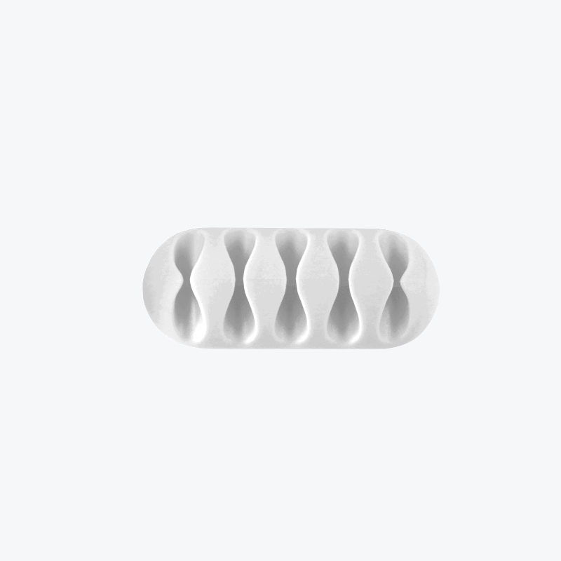 Silikonowa kabel do telefonu komórkowego organizator kable USB Conector uchwyt czarny biały Multi Hole Wire Protector dla przewodów myszy: White 5-Hole