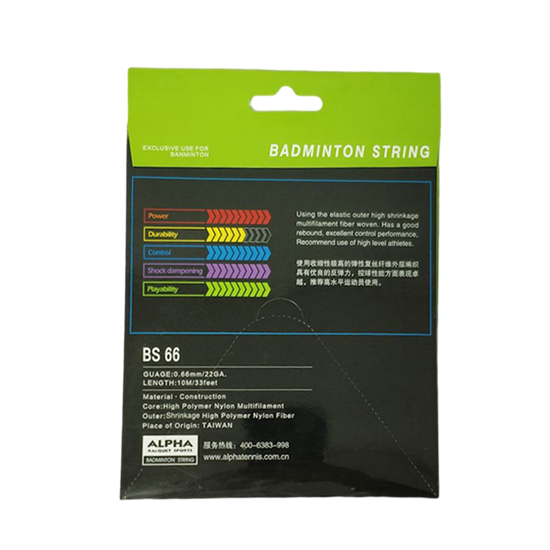 Alpha 1PC 0,66mm Badminton Schnur BS66 12m Badminton Schnur Durchführen Darm Gute Maschine Schnur Männer