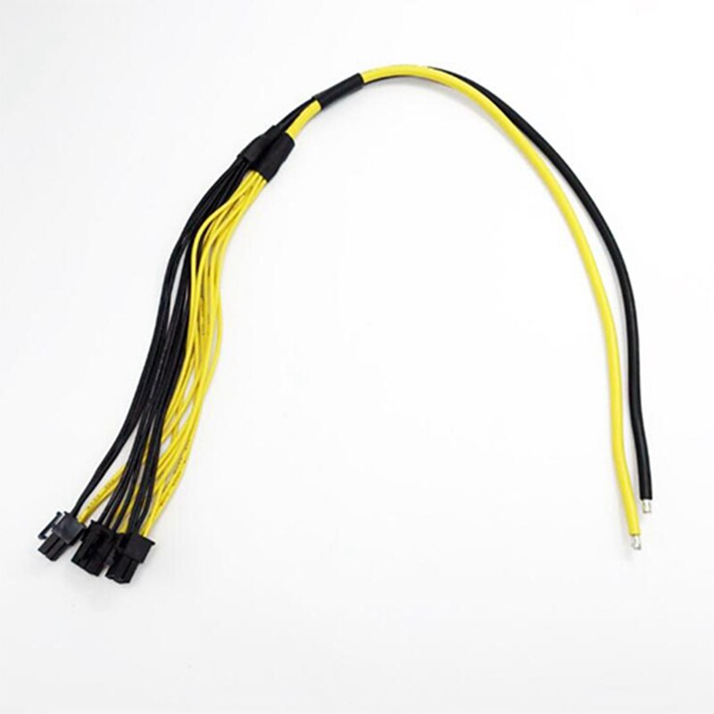 5Pcs Power Supply Cable 1 to 3 6P+2P Miner Adapter Cable 8Pin GPU Video Card Wire 12AWG+18AWG Cables for BTC Mining