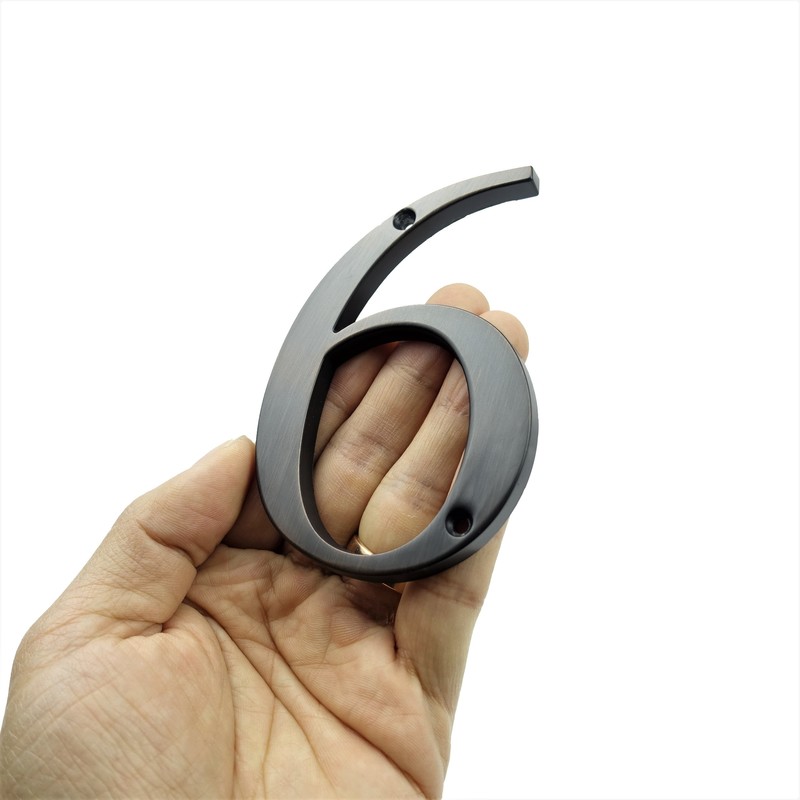 Aged Bronze 101mm House Number House Door Address Number Digits Zinc Alloy Screw Mounted Big Door Address Sign #6