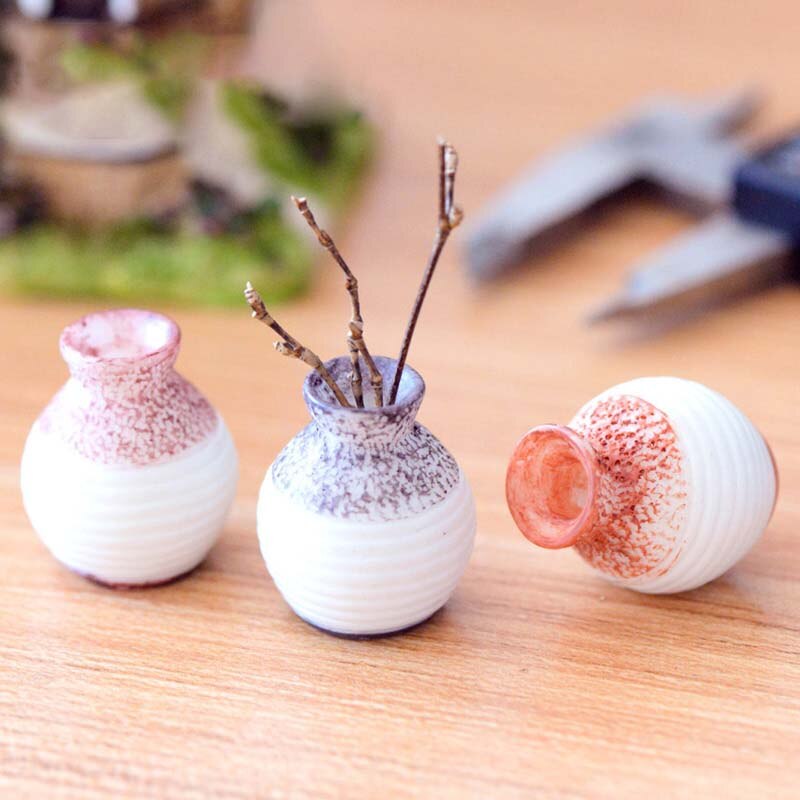 1/3Pcs Mini Hars Kleine Vaas Thuis Tuin Decoratie Fijne Cut Vaas Decor Diy Craft Micro Landschap Vaas ornamenten