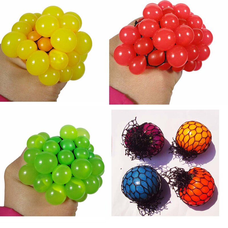 Belastungen Reliever Squeeze Spielzeug Mesh Ball Trauben Squeeze Spielzeug Kind Erwachsene Hand zu Kneten Neuheit Sensorische Fruchtig Spielen Spielzeug