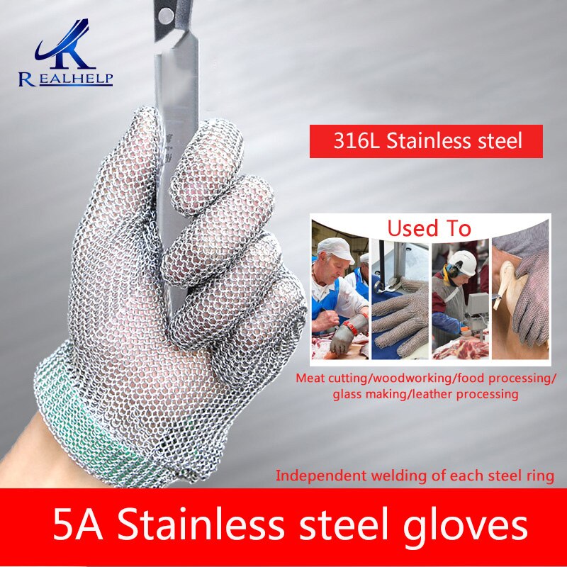 5A Hoge Quality316L Rvs Handschoenen Beschermende Handschoenen Slachten Anti-Snijden Keuken Anti-Snijden Rvs Handschoenen