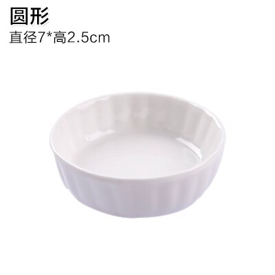 Assiettes en céramique blanche japonaise, plats de cuisine, Sauce d&#39;assaisonnement, vinaigre, plats multiplats, 1 pièce: Round