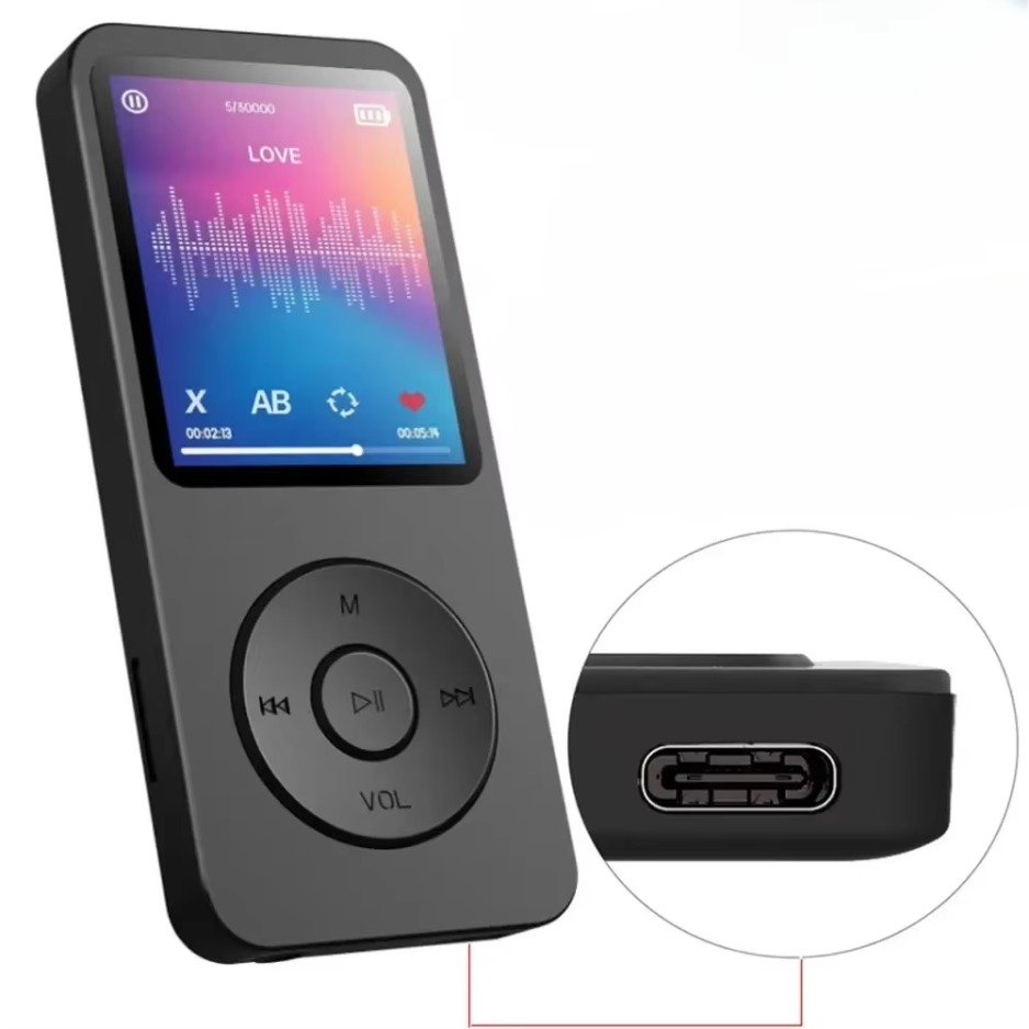 MP3 Player 1.8 in Screen HiFi Lossless Music Player Bluetooth-Compatible5.0 Sports MP3 Player Support FM Radio E-Book Recording