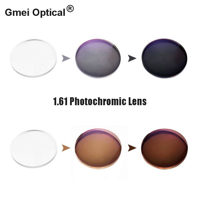 1.61 Meekleurende Enkele Visie Recept Optische Bril Lenzen Met Snelle Kleurverandering Prestaties