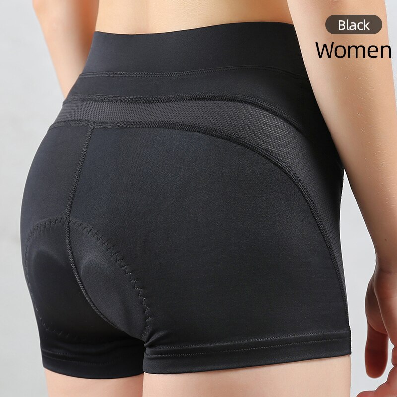 LAMBDA-pantalones cortos de ciclismo 3D para hombre y mujer, ropa interior transpirable elástica a prueba de golpes, Equipo de para bicicleta de montaña y carretera: Women Black / 4XL