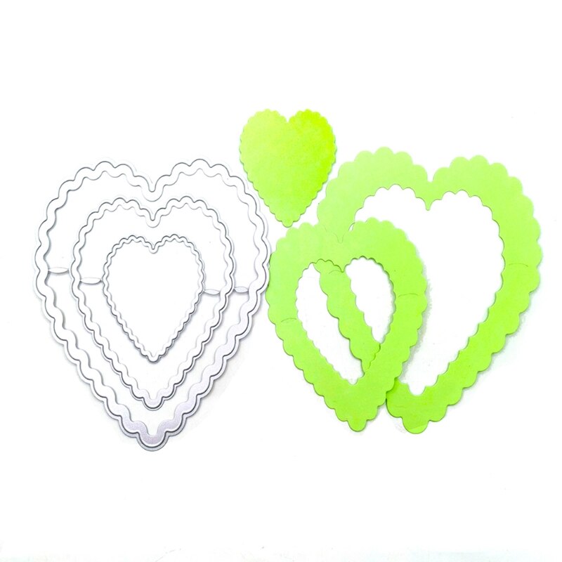 3PCS Cutting Dies Heart Cutting Dies Love Heart Embossing Stencils Templates for Scrapbooking,Valentine's Day Craft