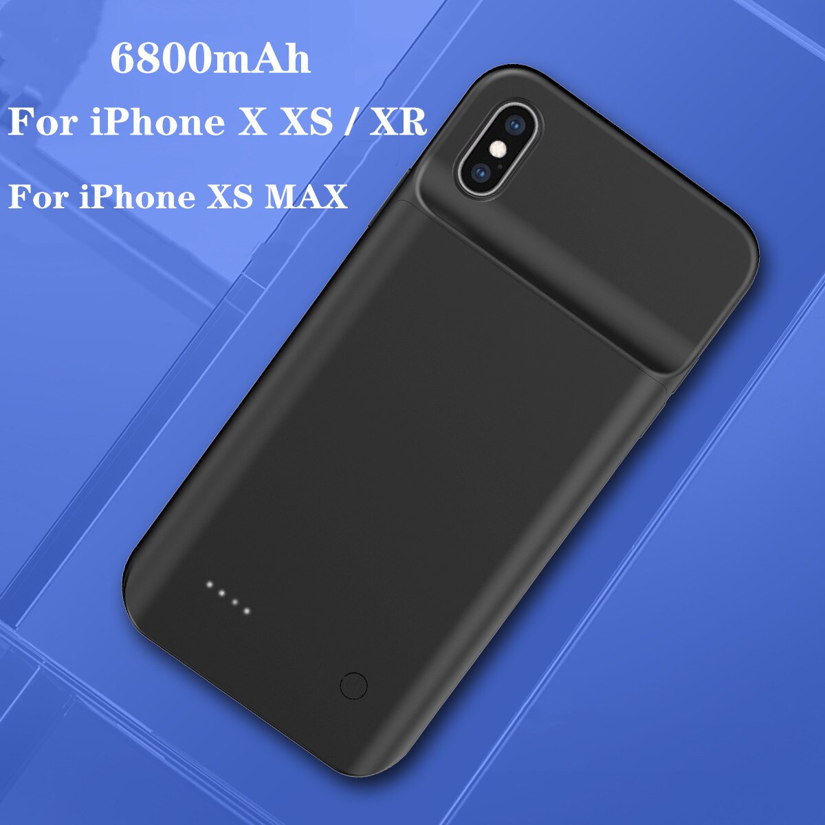 6800mAh Power Bank Charging Cover Case For iPhone X Xs XR Battery Charger Case Portable UltraThin Battery Case For iPhone Xs MAX