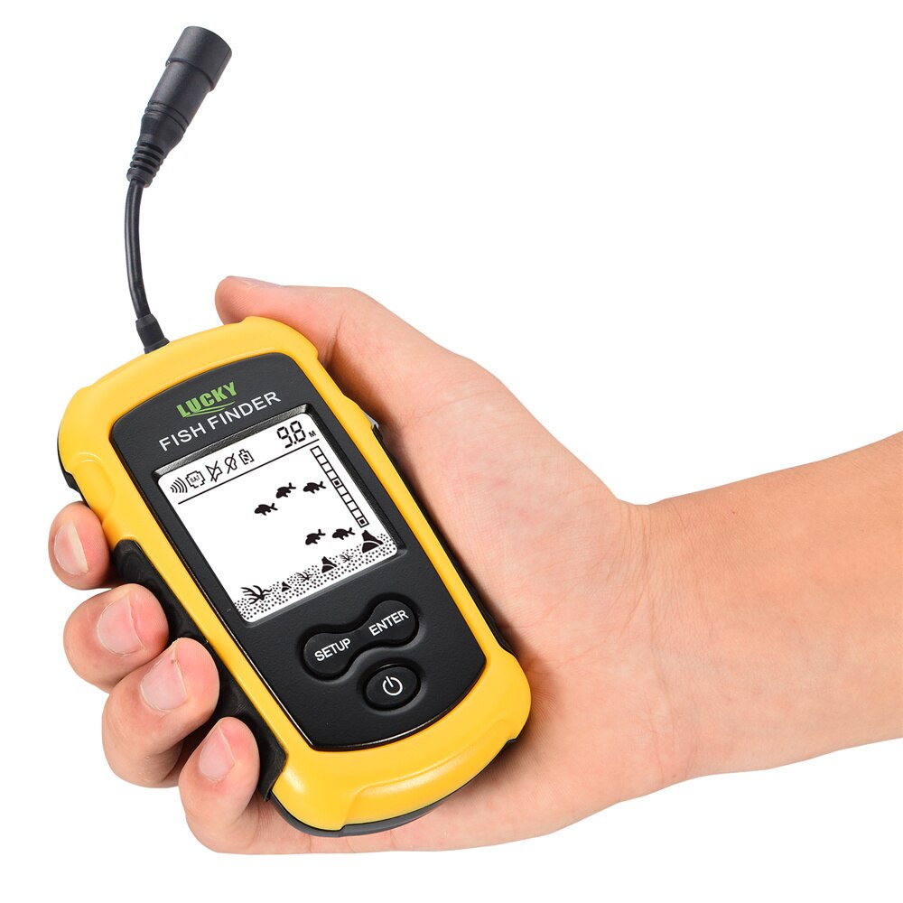 LUCKY FF1108-1 Portable Deeper Sonar Pesca Sensor Sounder LCD Fishing Alarm Transducer Fishfinder 0.7-100m fishing echo sounder