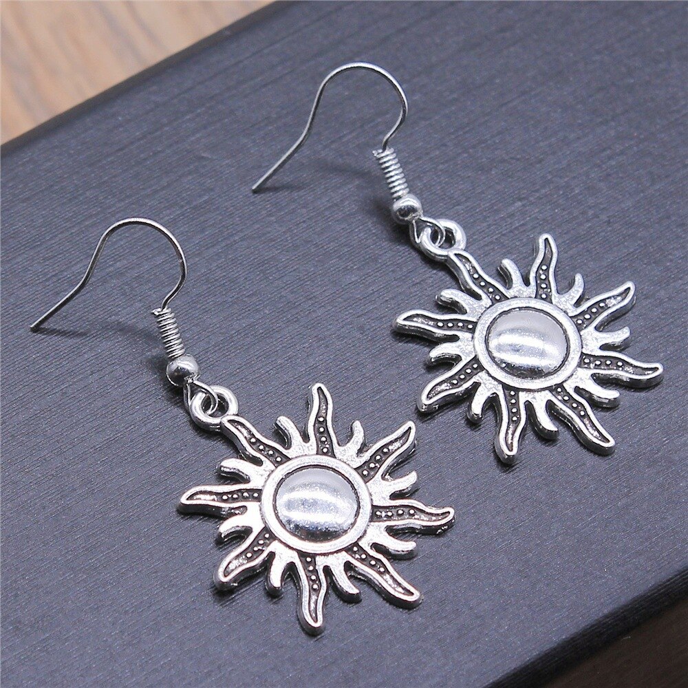 Sonne Anhänger Ohrringe Frauen Jahrgang Ohrringe Handgemachten Schmuck Einfache Ohrring