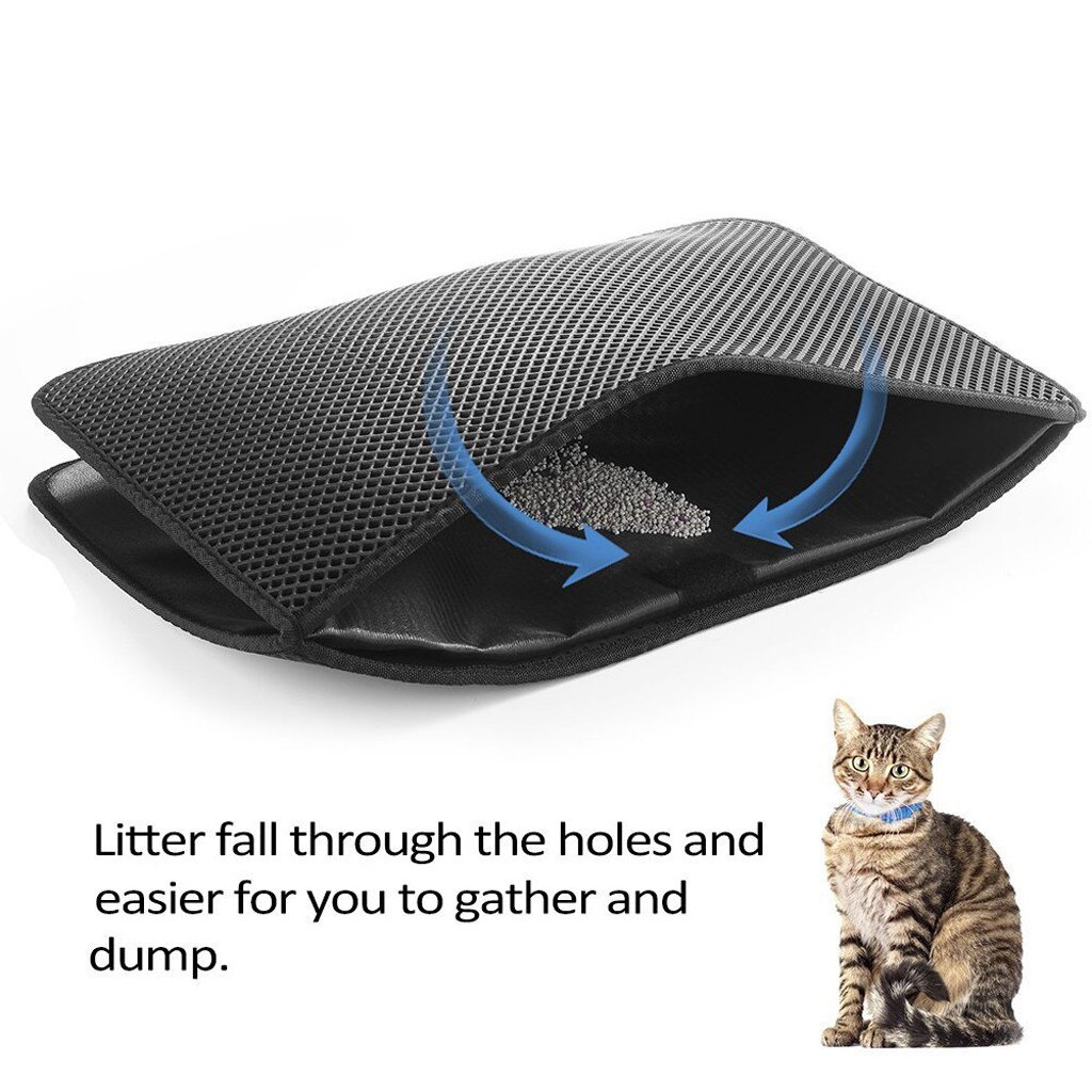 Double Layer Litter Cat Bed Pads Pet Cat Litter Mat Trapping Pets Litter Box Mat Pet Product Bed For Cats House Clean Mat #T2G
