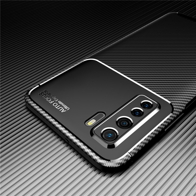 For Huawei P40 Lite 5G Case Anti-Knock Silicone Carbon Fiber Cover For Huawei P40 Lite 5G Phone Case Huawei P40 Lite 5G Shell