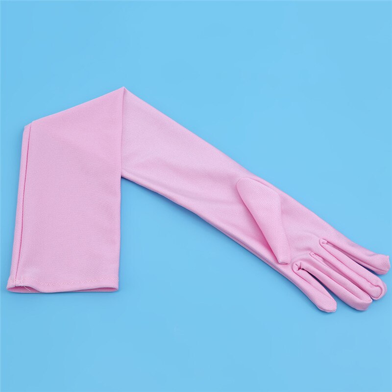 Frauen Handschuhe Lange Handschuhe Herbst Winter fest Farben Weibliche Satin- Oper Abend Party Prom Kostüm Handschuh: Rosa