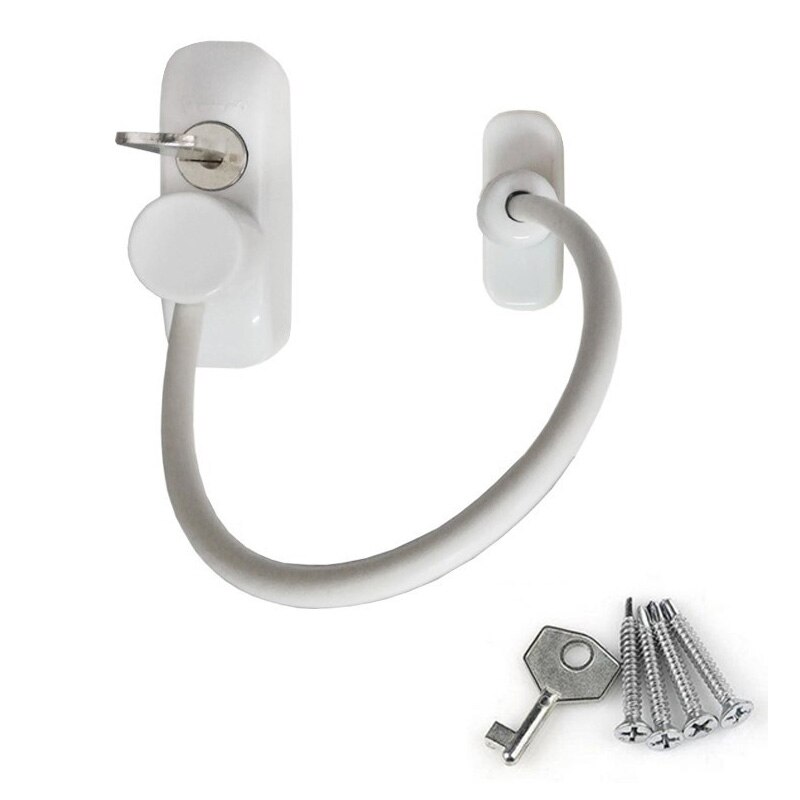 RMT-4008 Window Safety Locks Lockable Cable Restrictor for Window Sliding Door Restrictor Child Security Guard with Key#9: B
