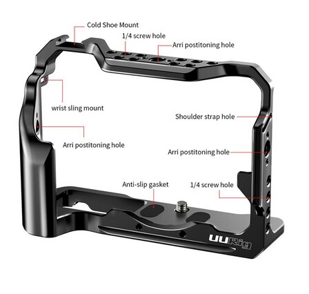 UURig C-XT4 jaula de Metallo para FUJIFILM X-T4 XT4 Soporte cámara múltiples orificios rosca jaula completa montaje Zapata fría