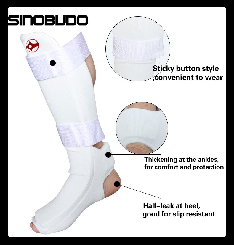 Kyokushinkai Karate Leg Foot Protection Kyokushin Shin Instep Guards Kick Boxing Taekwondo Shank Protectors: L