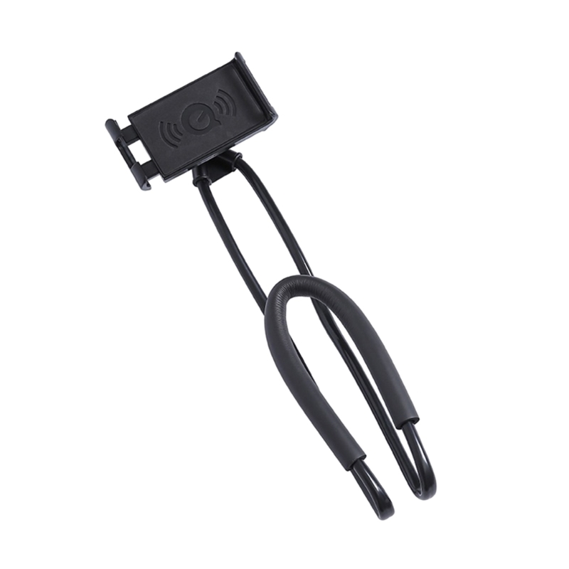 Soporte para teléfono móvil colgado en el cuello mejorado manos libres soporte para teléfono móvil Clip en la cama/mesa soporte: Negro
