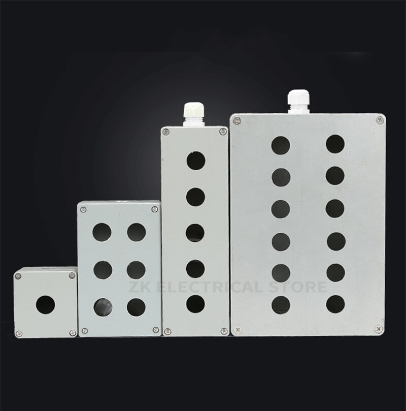 Boîte de commande de commutateur de bouton d'arrêt d'urgence, en alliage d'aluminium moulé en métal, ouverture de 22mm, trou 1234