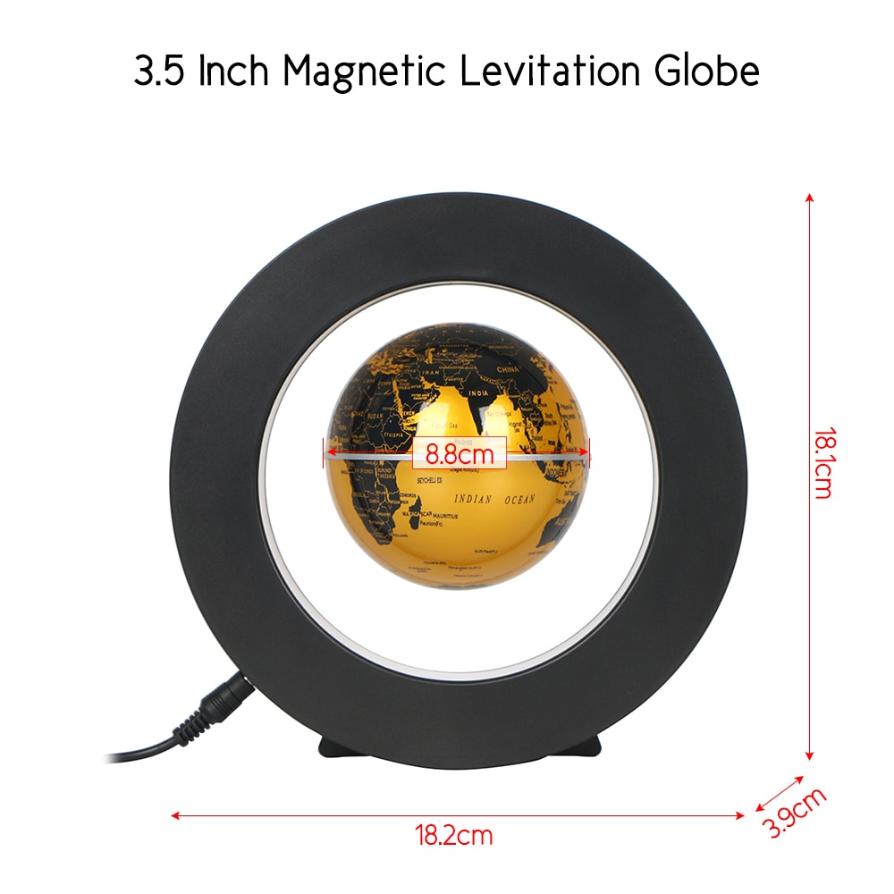 Globus Welt Karte 3,5 Zoll Magnetic Levitation Schwimm Tellurion Globus Welt Karte Anti Schwerkraft mit LED Licht Kreative