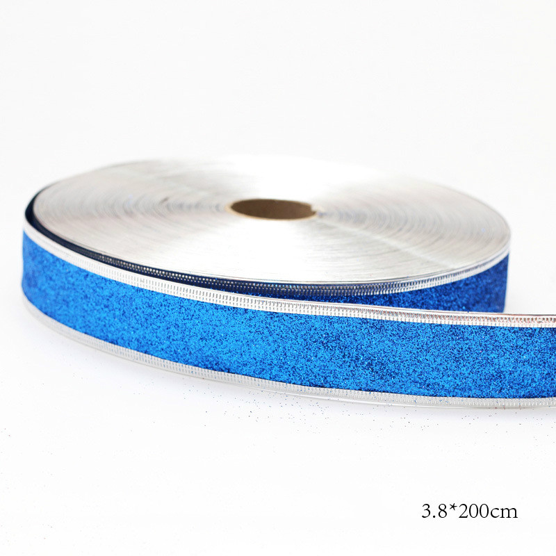 Christmas Wrapping Ribbon Handmade DIY Supplies Material Grosgrain Cake Decors Ribbon Bow Baking Decorative Festival Box: blue