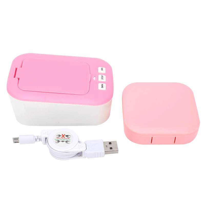 4ml MK-180 Contact Lens Ultrasonic Cleaner Micro Ultrasonic Cleaner Stainless Steel Ultrasonic Cleaning Machine 7W 5V: Pink