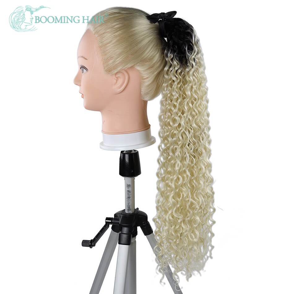 Extensiones de cola de caballo rizado Jerry sintético, 20 pulgadas, 100G, con Clip, extensiones de cola de caballo para mujer, pieza de cabello con Clip