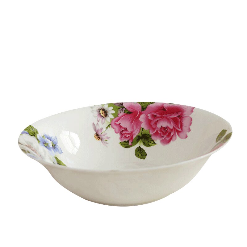 9 inch, bone china dinner serving tray, floral wedding decorative plates, ceramic soup plate, porcelain servies buffet dishes