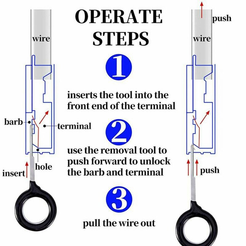 Voor 70/Pcs Auto Plug Terminal Removal Tools Auto Reparatie Auto Rvs Plug Reparatie Tools Pin naald Oprolmechanisme