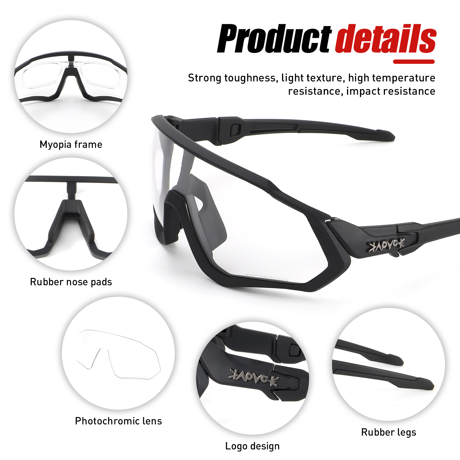 Kapvoe fotochromowe okulary przeciwsłoneczne na rower mężczyźni kobiety Sport Road Mtb rower górski okulary rowerowe okulary rowerowe okulary gogle