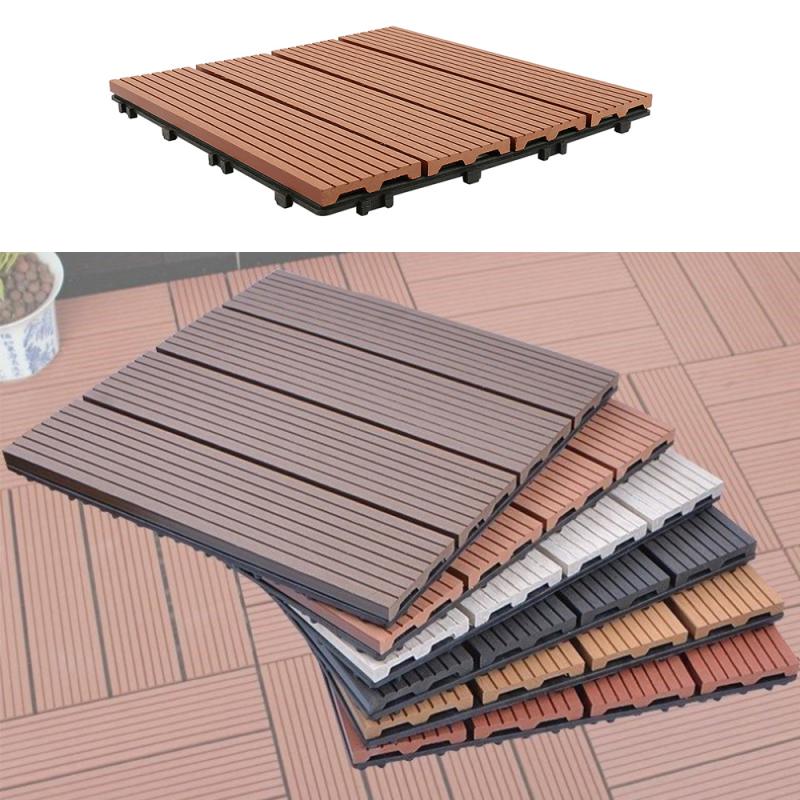 11 stücke zusammengesetzt Garten Boden Bord Holz Boden Textur Holz Fliesen Terrasse Fliesen Boden Fliesen Terrasse Abdeckt Balkon Boden HWC