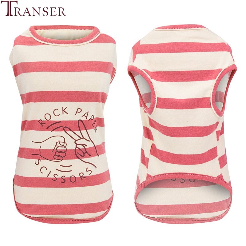 Transer ROCK papier lettre imprimer rayé chien gilet petit chien vêtements d'été chiot débardeur 205
