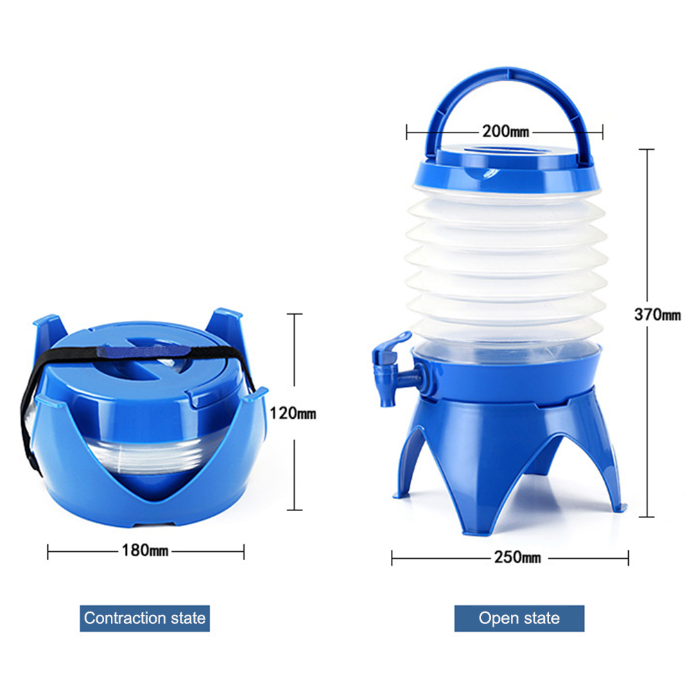 5l hopfällbar vattenbehållare för dryckesbad för utomhuspicknickar camping med kran vikbar vattendispenser