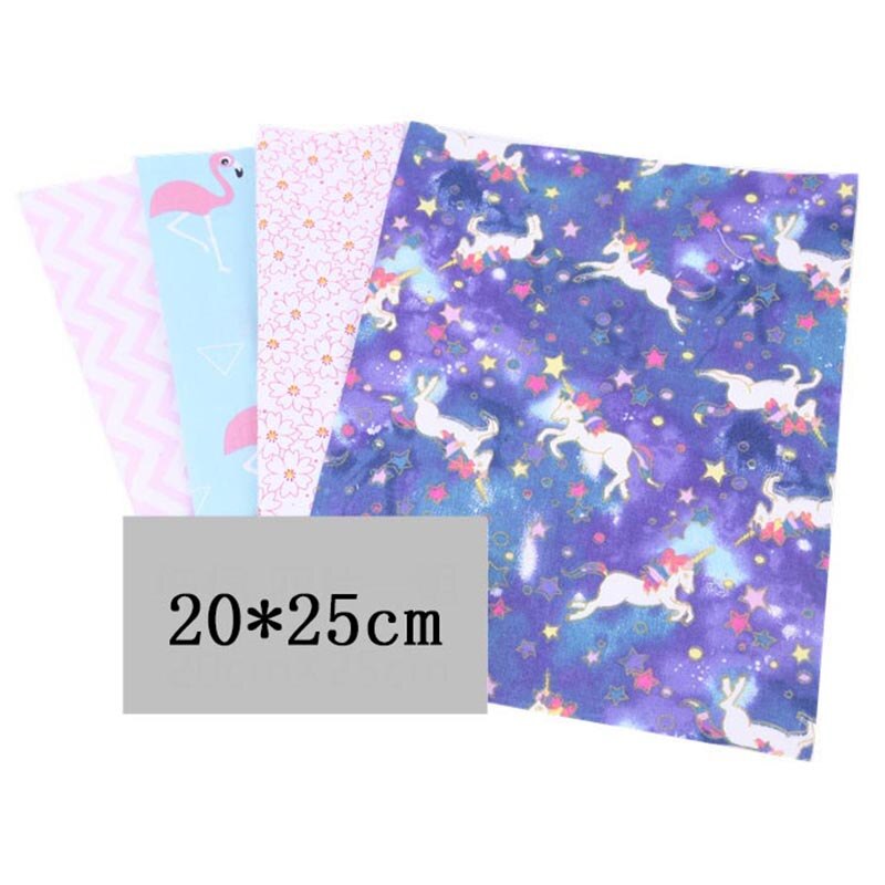 4 draps/ensemble 20x25CM coton Patchwork vêtements tissu accessoires de couture tissu d'impression florale matériel bricolage à la main couleur mélangée: 15 Horse