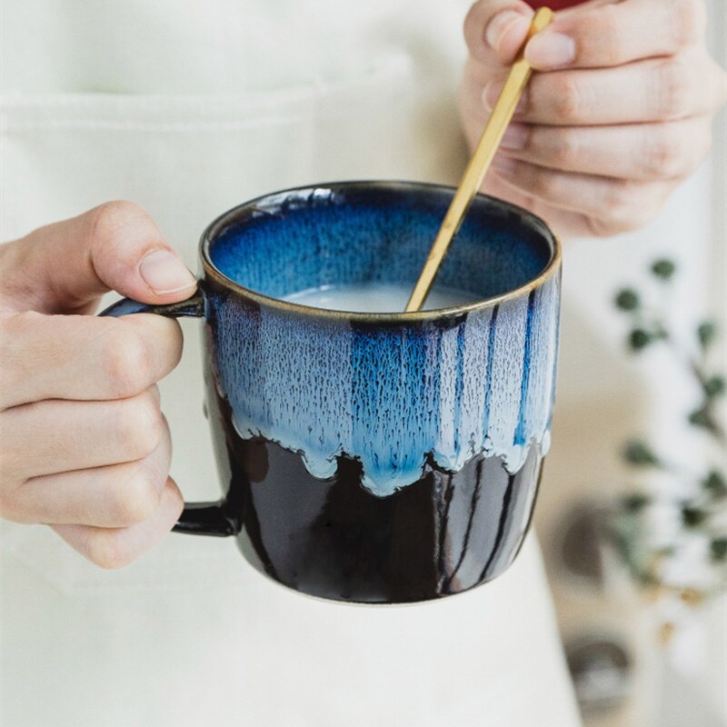 Tasse à café rétro créative, en céramique, Simple, pour le petit déjeuner, pour le lait, l'avoine, l'eau, le thé, G070