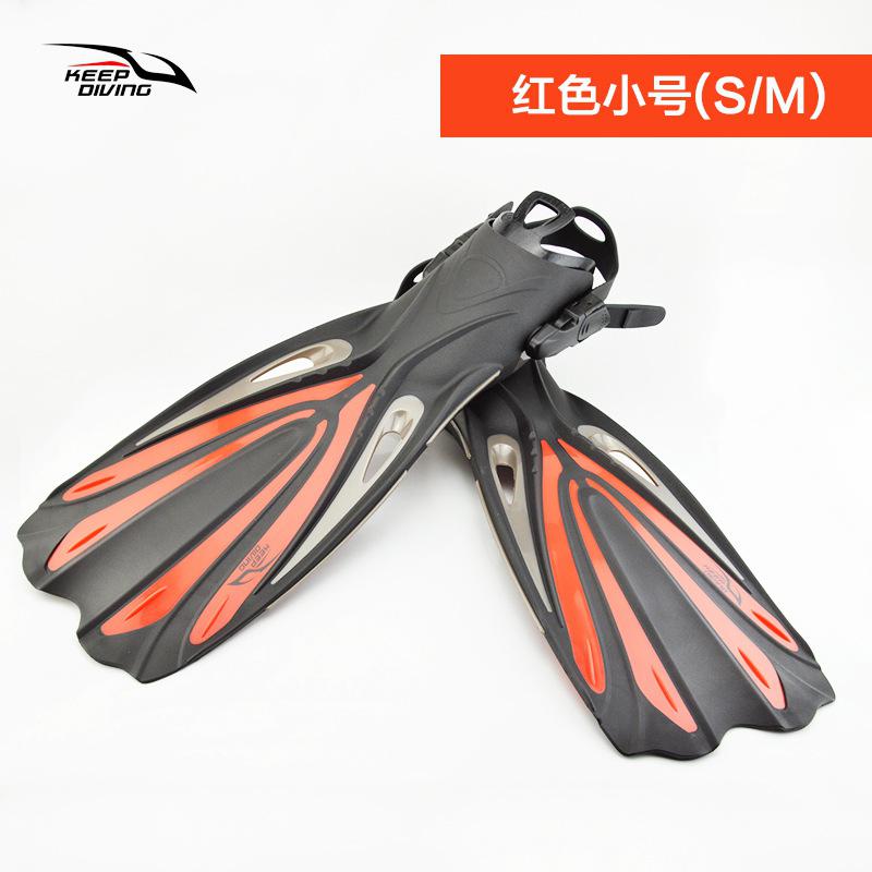 Aletas largas de natación para adultos, para deportes acuáticos, buceo, pies de buceo, aletas flexibles antideslizantes: red S M