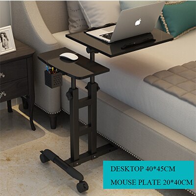 Foldable Computer Table 64*40CM Adjustable Portable Laptop Desk Rotate Laptop Bed Table Can be Lifted Standing Desk: black